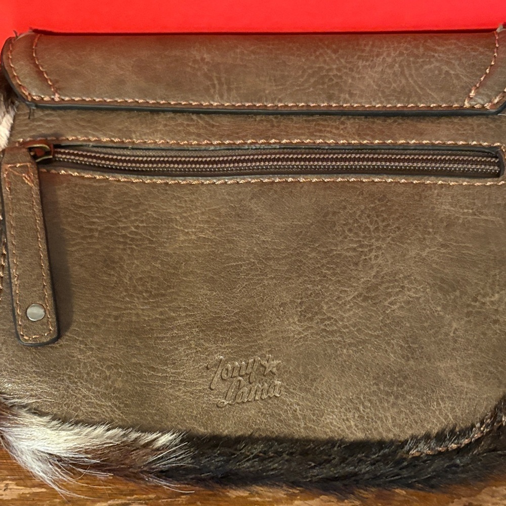 Tony Lama Brown Leather and cowhair wristlet Bag - Picture 4 of 8